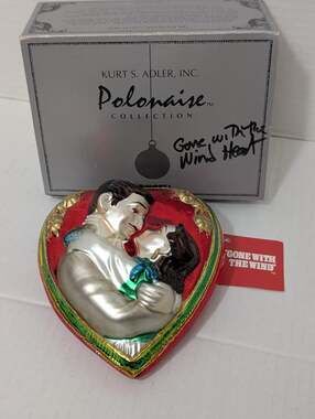 Gone With the Wind Heart Ornament, Kurt S. Adler Hand-Blown Glass
